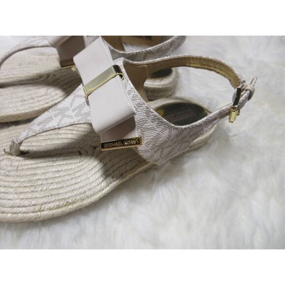 NEW Michael Kors MK Mini Logo PVC Meg Thong Vanilla Signature Size 5 - Picture 7 of 16